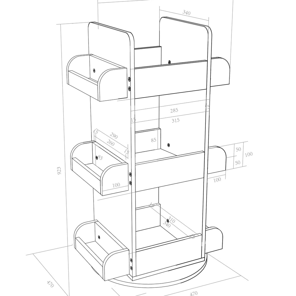 2 in 1 Rotating Bookshelf / Toy Organiser