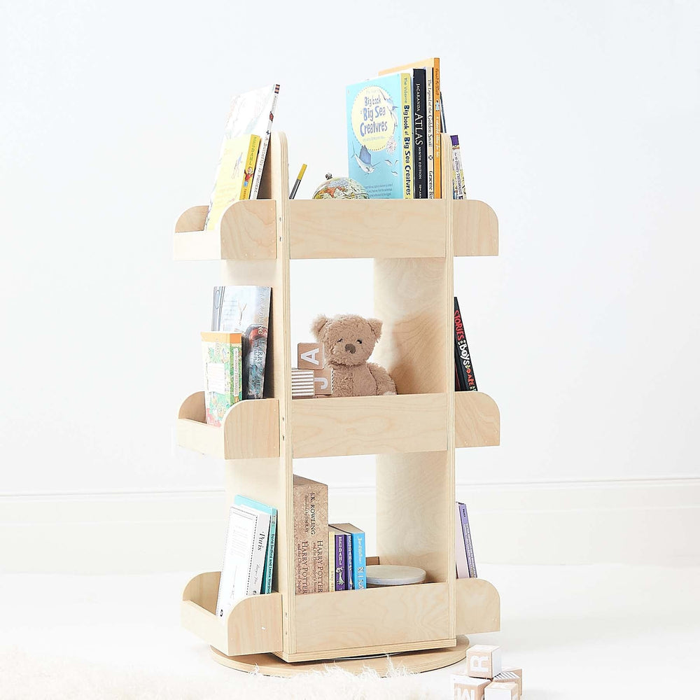 2 in 1 Rotating Bookshelf / Toy Organiser Natural
