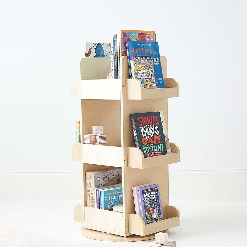 2 in 1 Rotating Bookshelf / Toy Organiser Natural