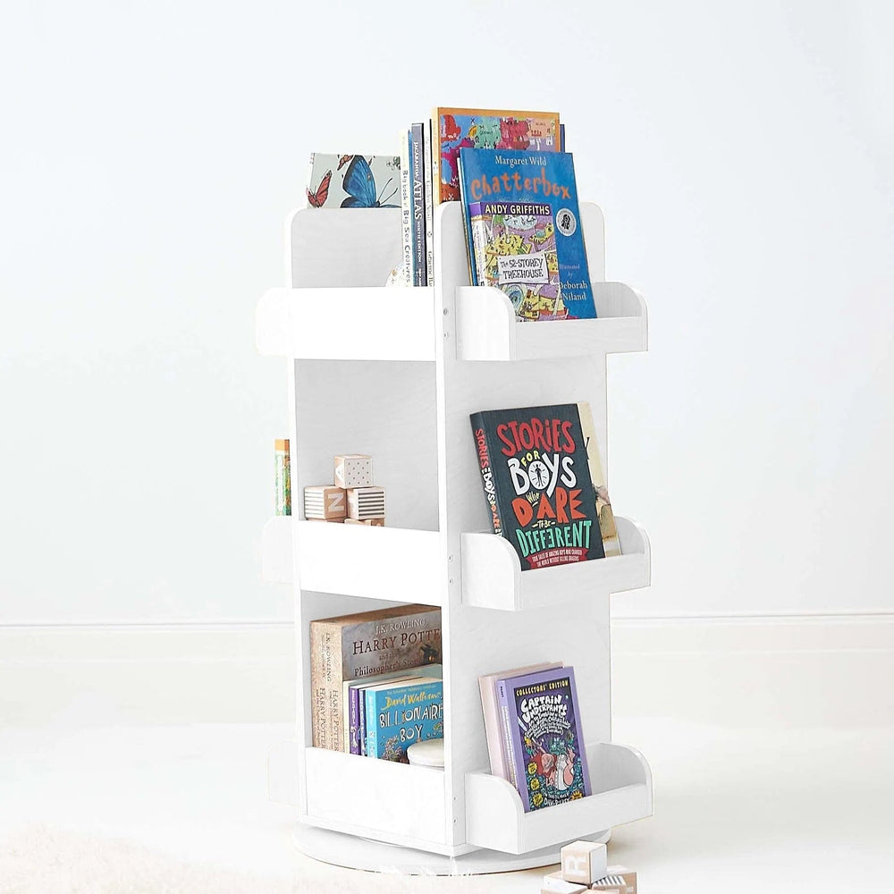 2 in 1 Rotating Bookshelf / Toy Organiser White