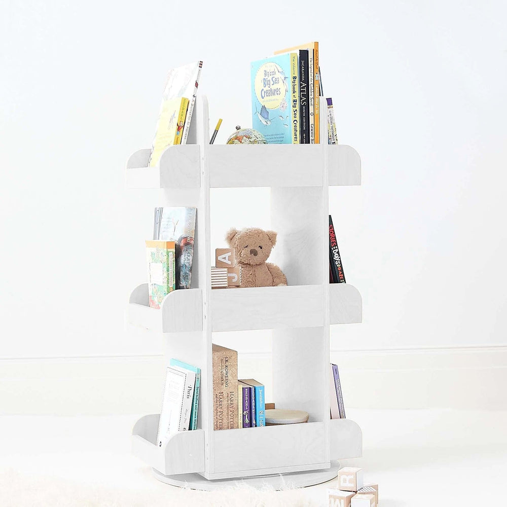 2 in 1 Rotating Bookshelf / Toy Organiser White