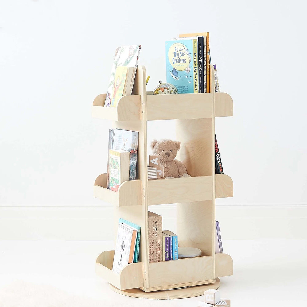 2 in 1 Rotating Bookshelf / Toy Organiser Natural
