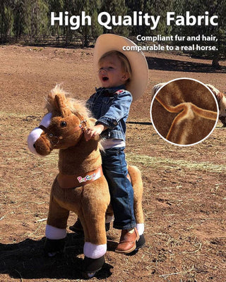 Brown Ride On Walking Toy Horse Pony - Large
