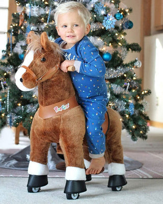 Brown Ride On Walking Toy Horse Pony - Small