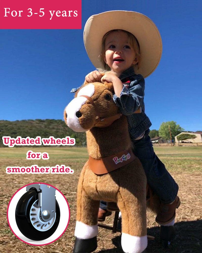 Brown Ride On Walking Toy Horse Pony Small