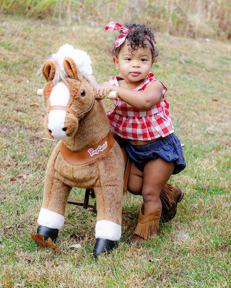 Brown Ride On Walking Toy Horse Pony Small