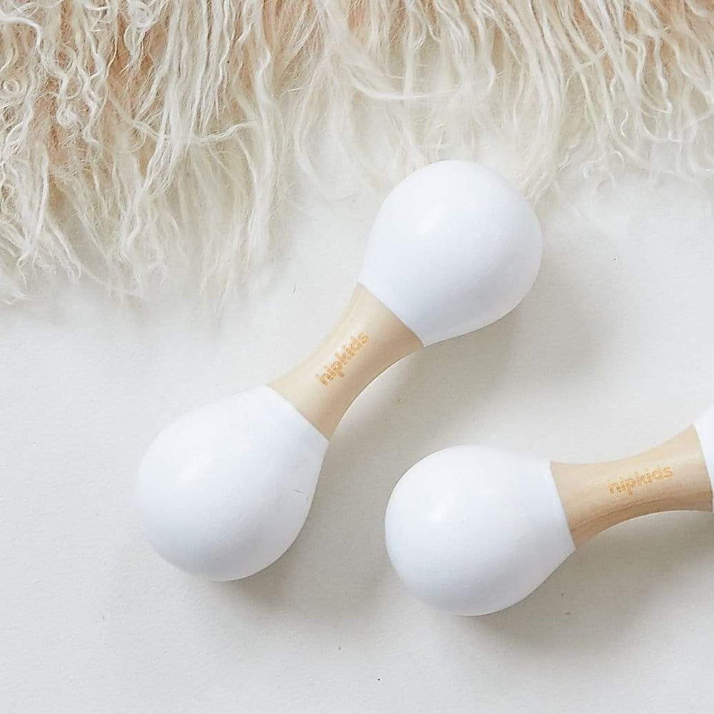 White HipKids Double Ended Maraca