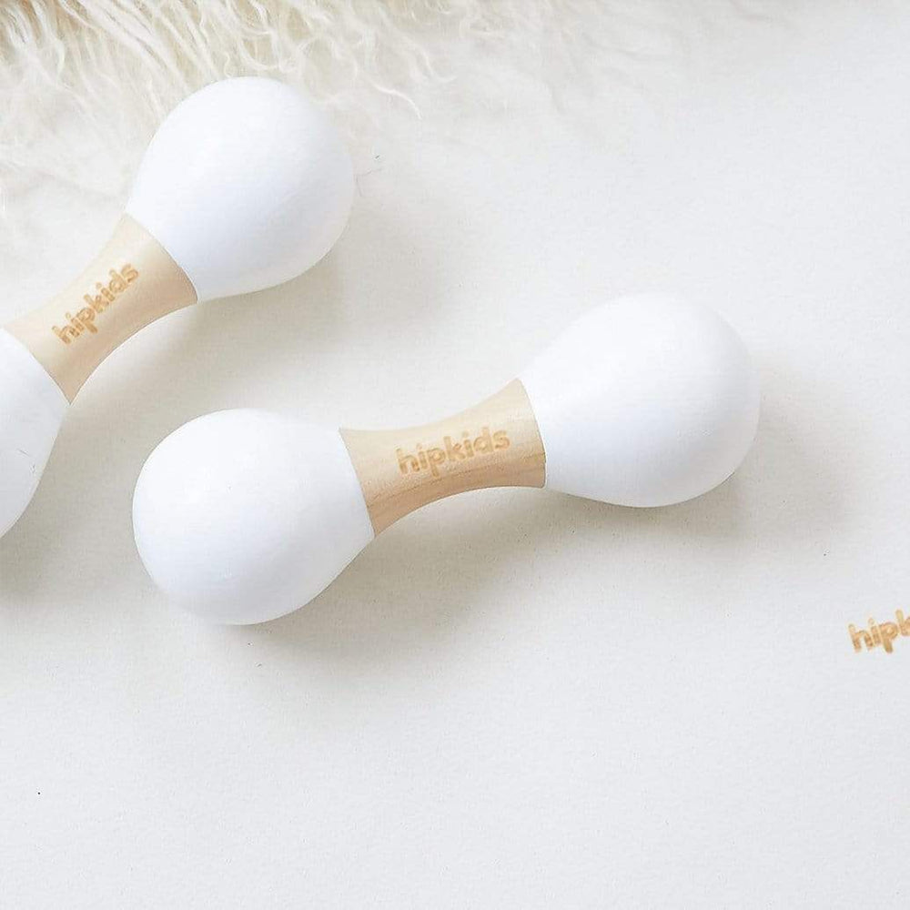 White HipKids Double Ended Maraca