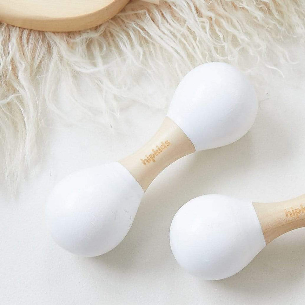 White HipKids Double Ended Maraca