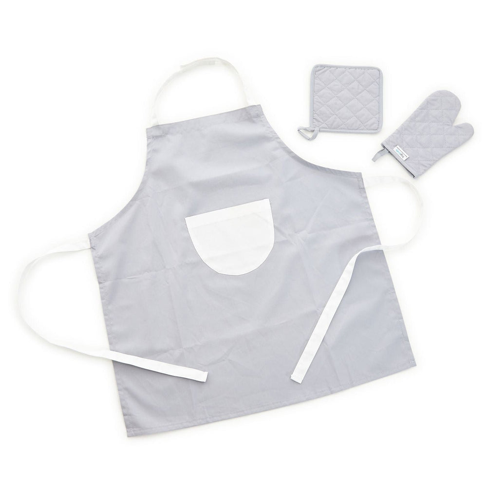 HipKids Apron & Oven Glove Set Grey