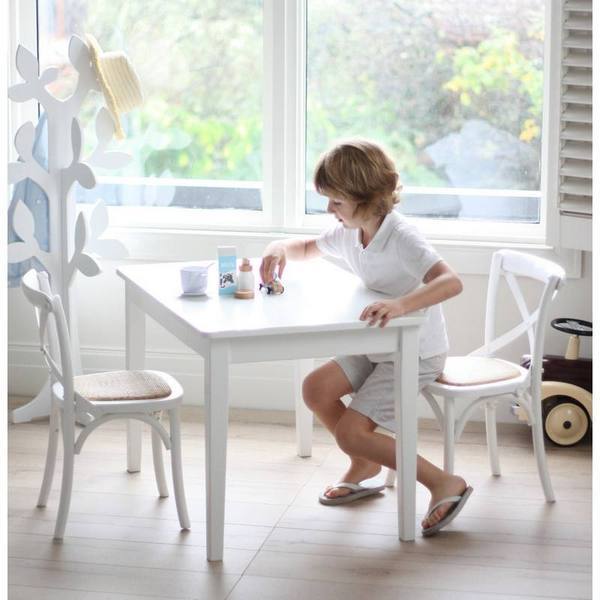 Kids Hampton Table & 4 Chairs Set White