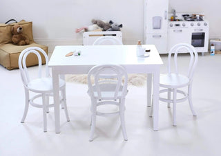 Kids Yves 4 Chairs & Table Set White