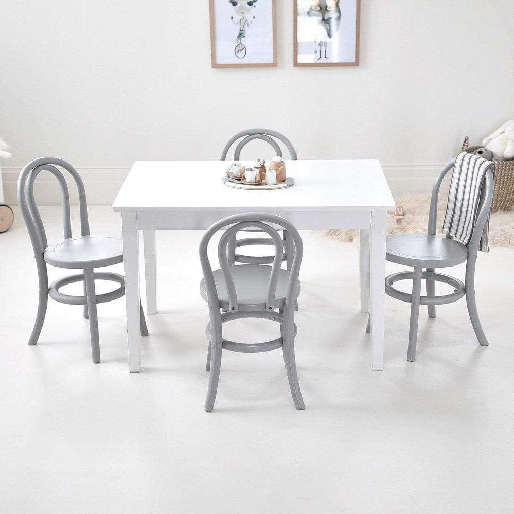 Kids Yves 4 Chairs & Table Set Grey