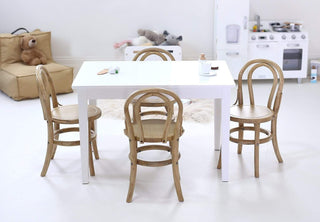Kids Yves 4 Chairs & Table Set Natural
