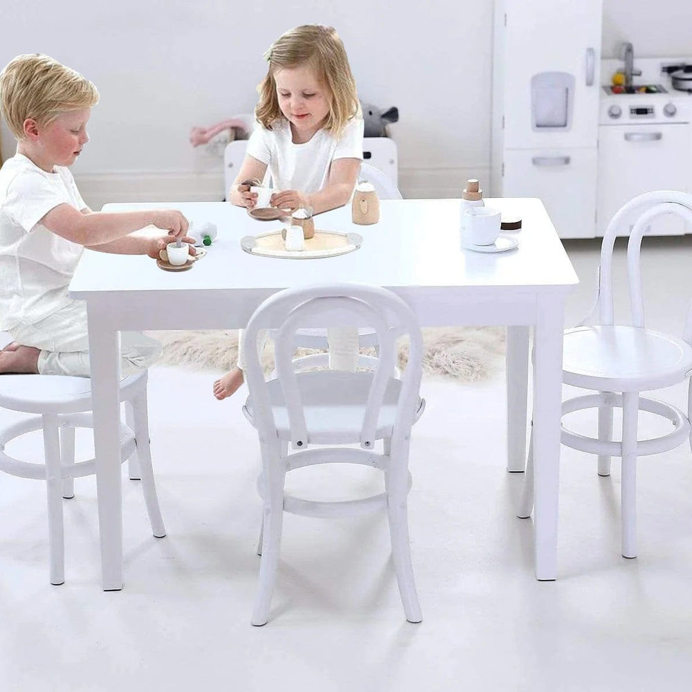 Kids Yves 4 Chairs & Table Set White