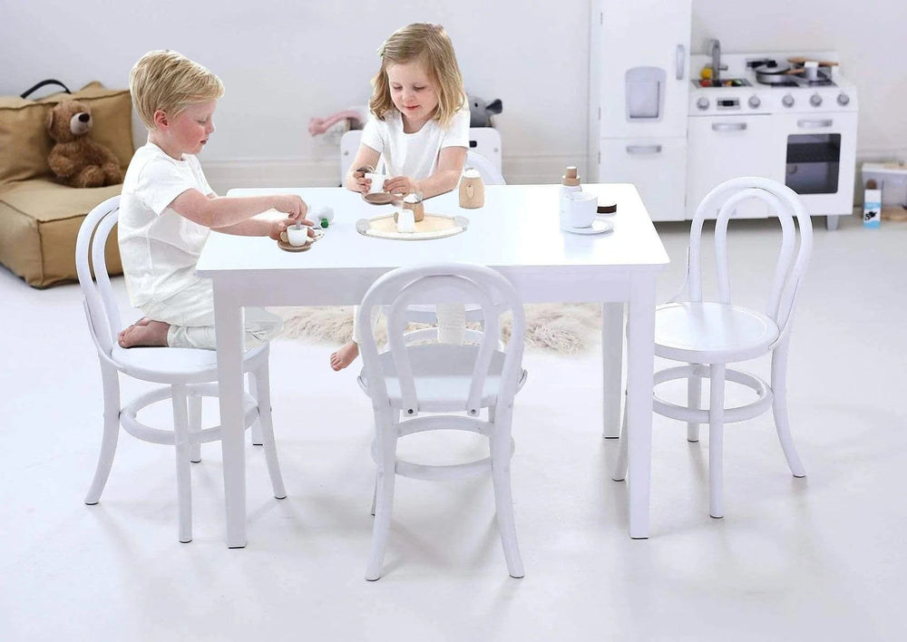 Kids Yves 4 Chairs & Table Set White