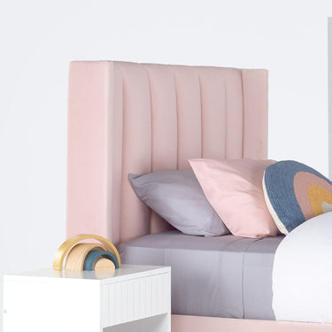 LIBERTY Upholstered Bed Pale Pink Velvet type:king-single
