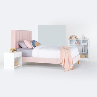 LIBERTY Upholstered Bed Pale Pink Velvet king single type:king-single