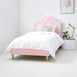 MIA King Single Upholstered Bed Pale Pink - Linen Fabric