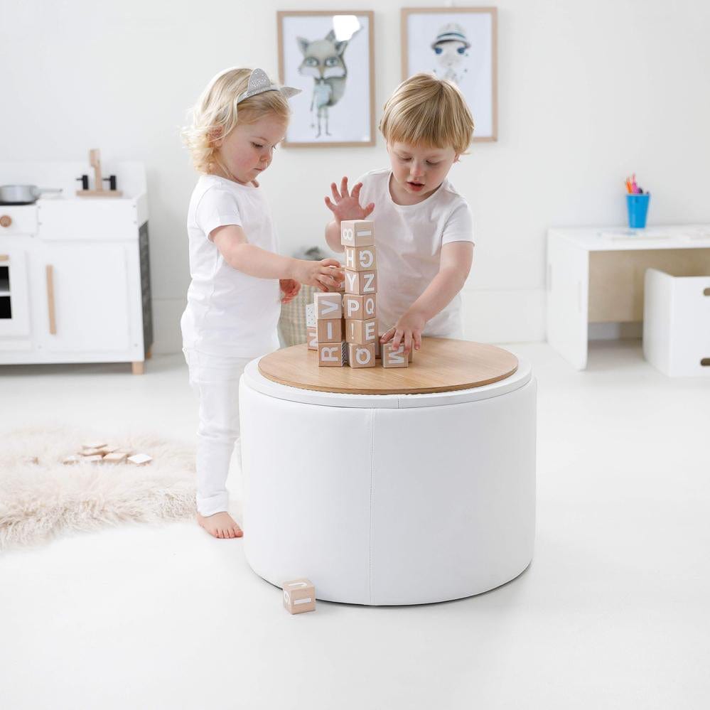 Store & Play Toy Box / Bedside Table White