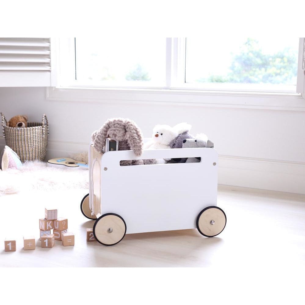 Toni Toy Box on Wheels-White