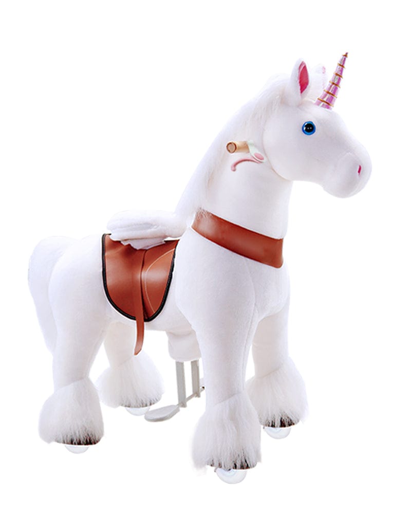 White Ride on Walking Toy Horse Unicorn - Large