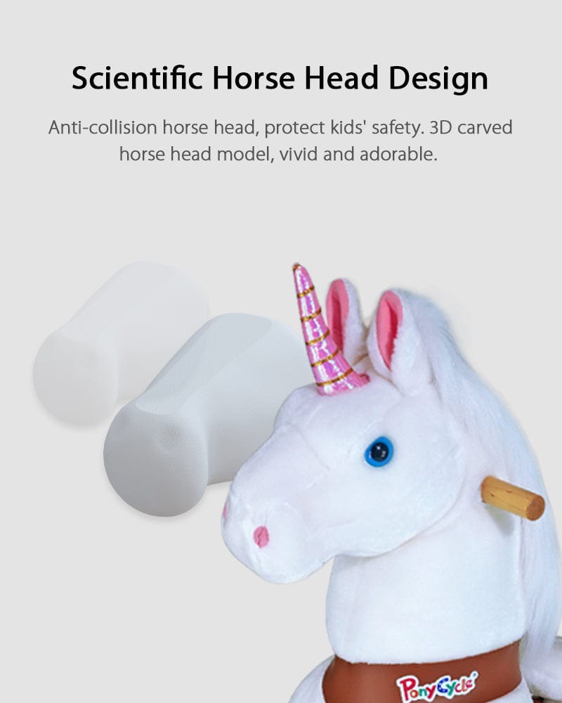 White Ride on Walking Toy Horse Unicorn