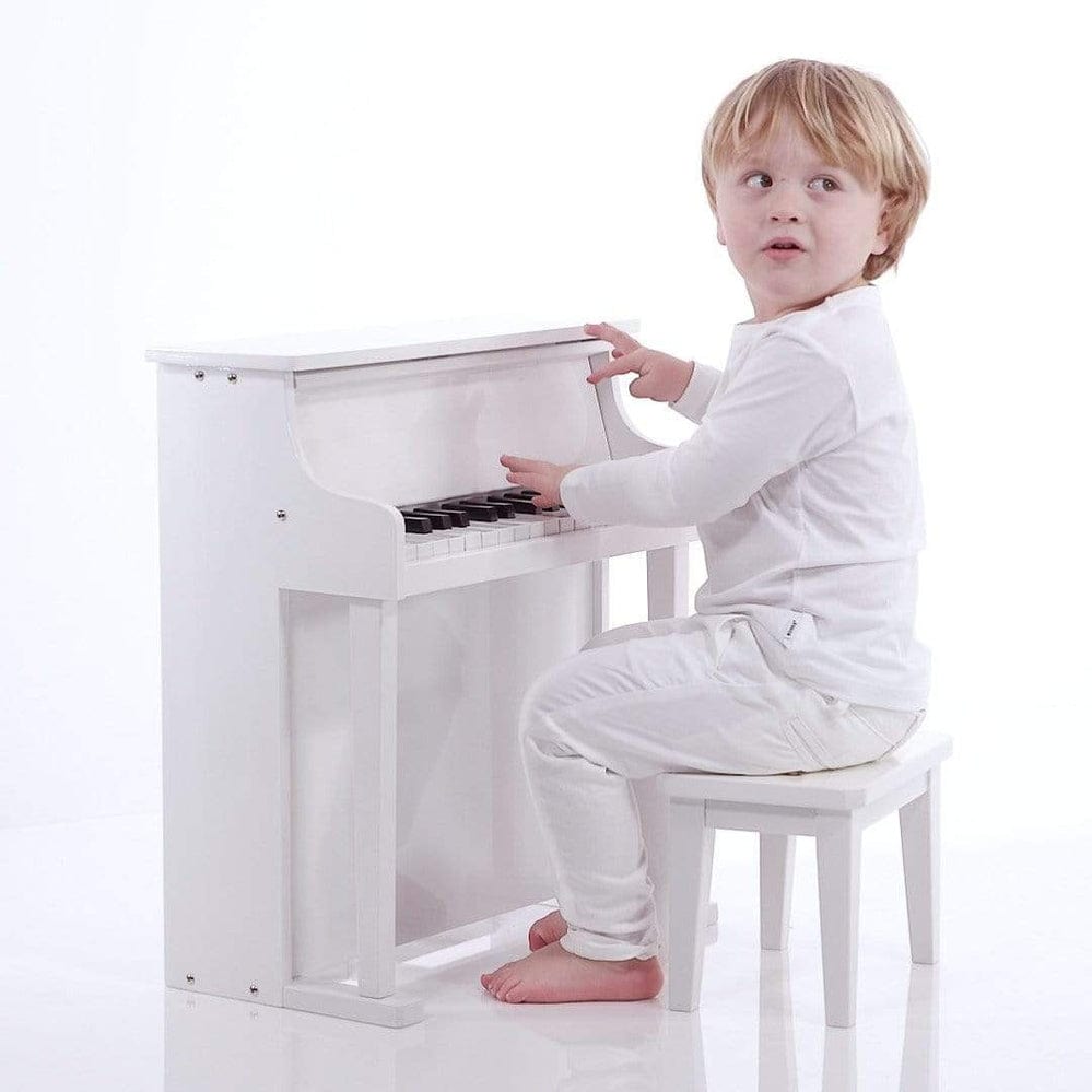 Wooden Musical Toy Piano white