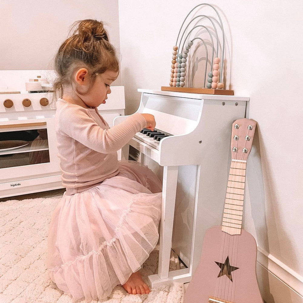 Wooden Musical Toy Piano White