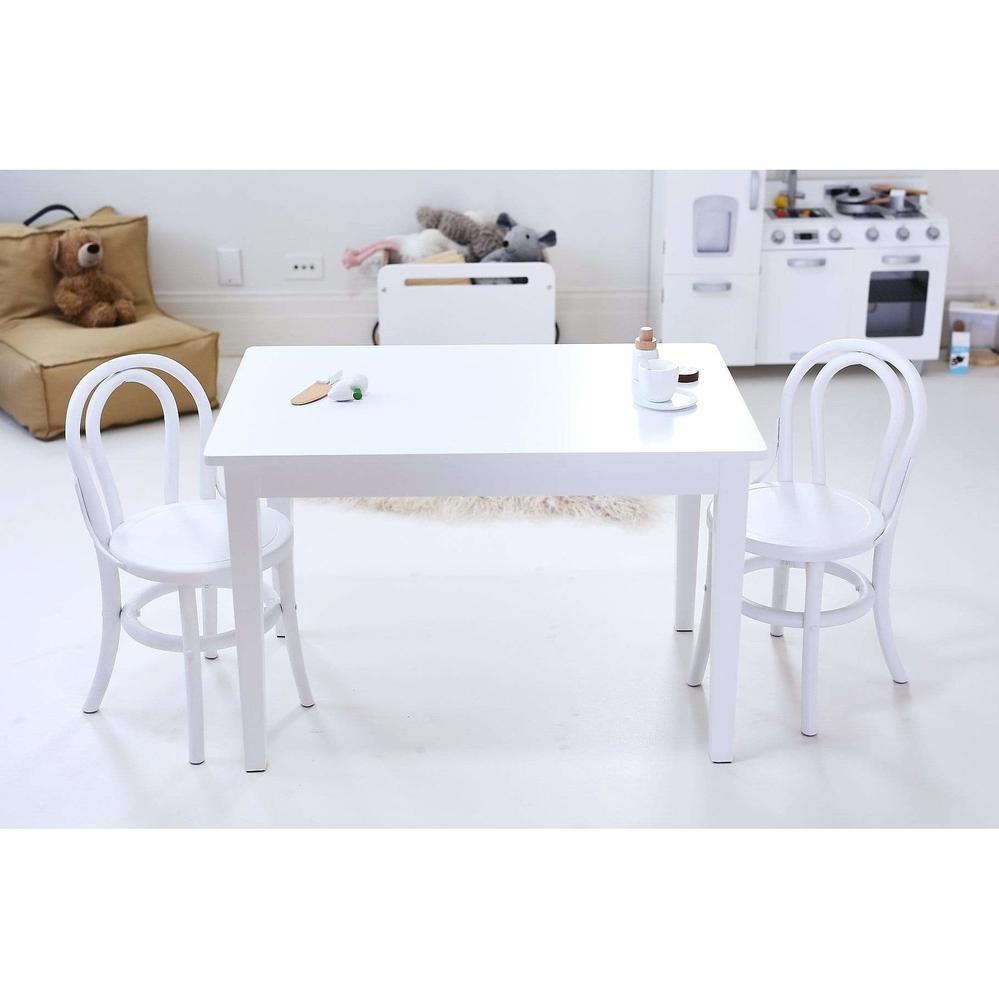 Yves Kids Table & 2 Chairs Set White