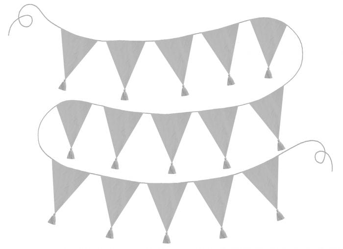 JaBaDaBaDo Textile Bunting Grey