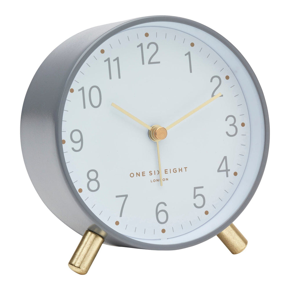 One Six Eight London MAISIE Silent Alarm Clock Grey
