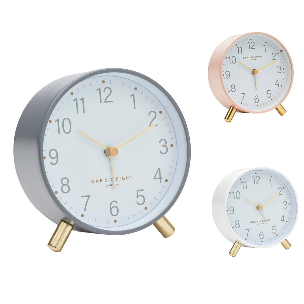 One Six Eight London MAISIE Silent Alarm Clock Grey
