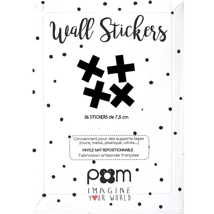 Pom Pom Crosses Wall Decal Stickers White