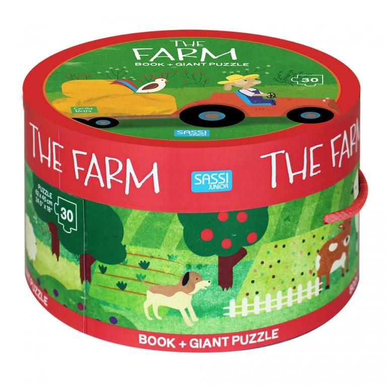 Sassi Book and Giant Puzzle The Farm -30 pcs