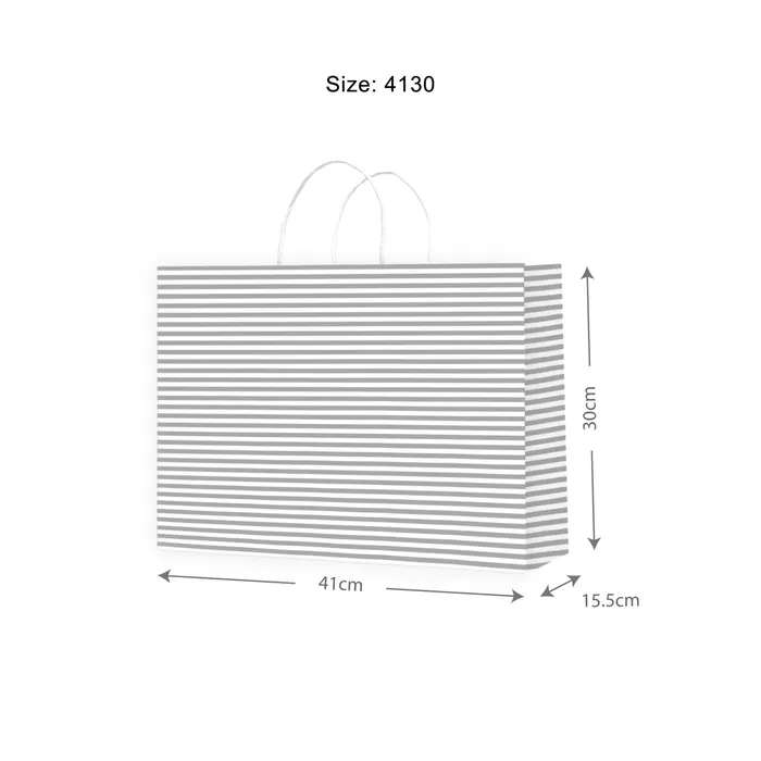 Gift Bag MED Candy Silver 410x300x155mm