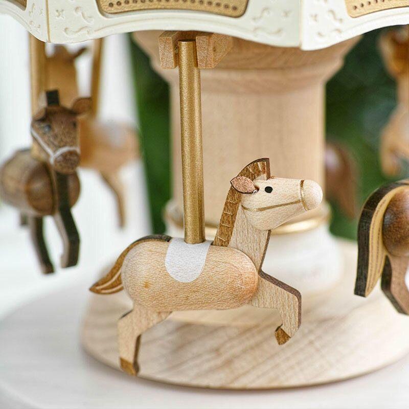 Wooderful Life Double Up & Down Music Box - Horses Carousel